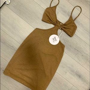 Princess Polly Jocelyn Cut Out Mini Dress Brown